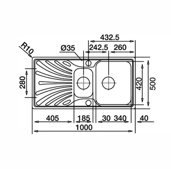 Teka Nerissa 60 Sağ Damlalık Mikroketen Eviye 40109237 - 2