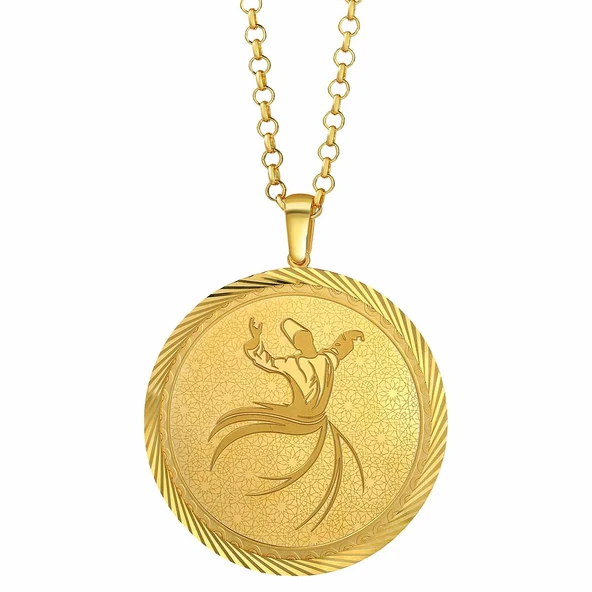 AgaKulche Mevlana 1 Ons Altın Çerçeve Kolye ürün görseli