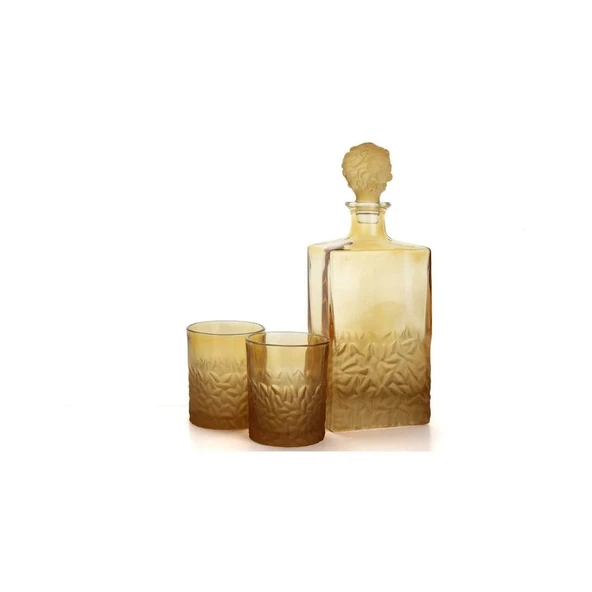 Mikasa Moor Amber Aslan Kapaklı Cam Viski Seti 3 Parça 800ml-280ml ürün görseli