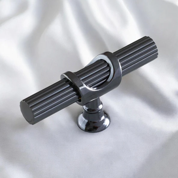 Metal Düğme Tek Vidalı Çekmece Mutfak Mobilya Dolabı Dolap Kulpu Kulbu Kulpları Füme - Resim 5