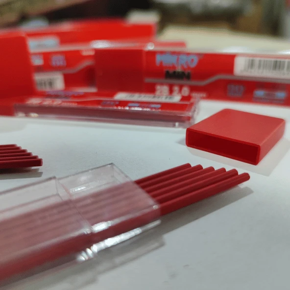 Mikro Teknik Min 2 Mm 2B 90 Mm Kırmızı 6 Pcs | M-928