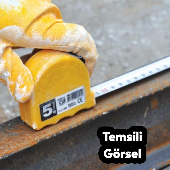 Bükülebilir Metre Şerit Metal En 25 mm 5 Metre Düğmeli Ölçüm Ölçme Plastik Kasalı - 3