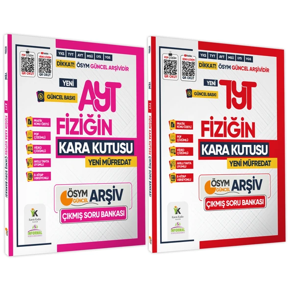 2025 TYT-AYT FİZİK Kara Kutu ÖSYM Çıkmış Soru Havuzu Bankası 2li SET Konu Özetli Video/PDF Çözümlü