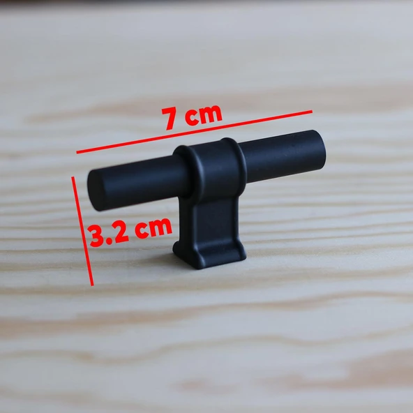 Metal Düğme Tek Vidalı Çekmece Mutfak Mobilya Dolabı Dolap Kulpu Kulbu Kulpları Mat Siyah - Resim 2