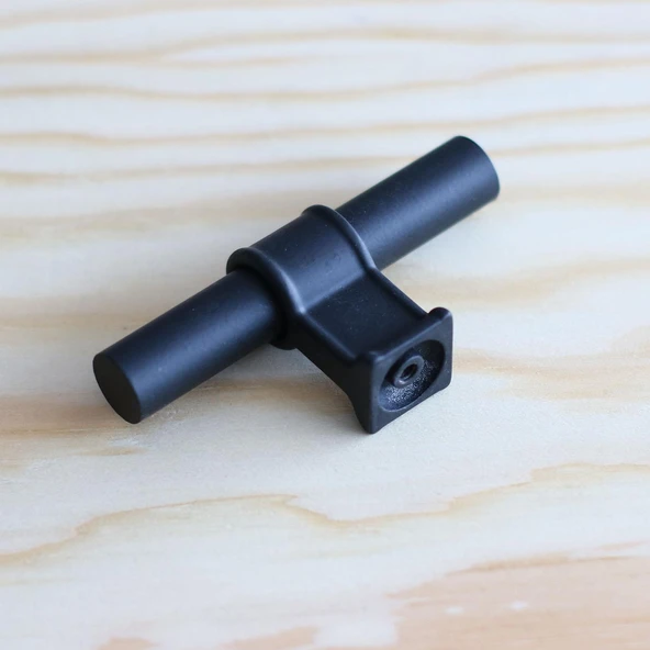 Metal Düğme Tek Vidalı Çekmece Mutfak Mobilya Dolabı Dolap Kulpu Kulbu Kulpları Mat Siyah - Resim 3