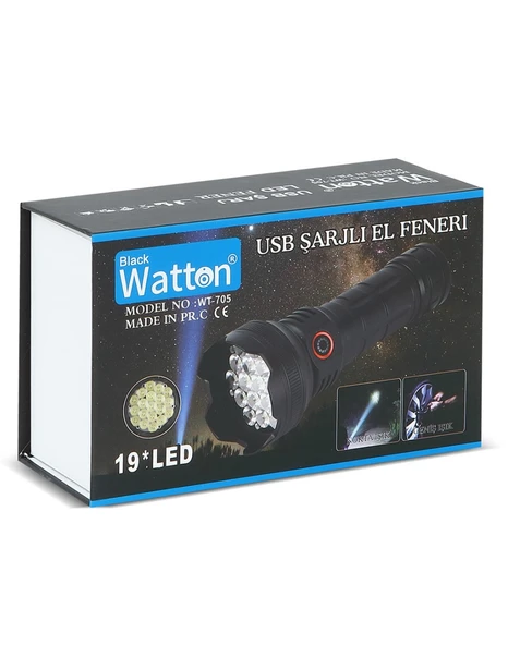 19 Led 5 Mod Geniş Açı El Feneri Watton Wt-705 - 2