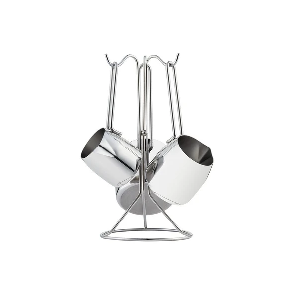 NEHİR MODERN 4 PARÇA STANDLI PASLANMAZ ÇELİK CEZVE SETİ - 2
