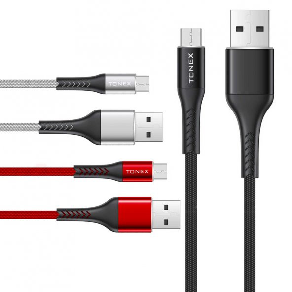 Tonex Delta Serisi Micro USB QC3.0 3.4A USB Şarj ve Data Kablosu 1mt