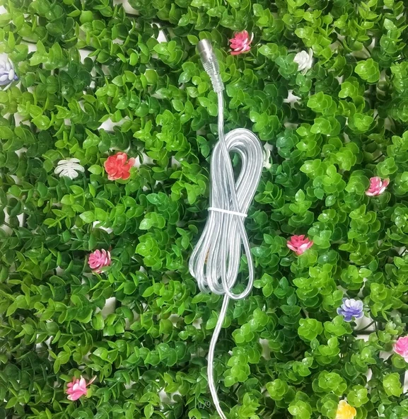 DC Dişi soketli konnektör fişi şeffaf güç uzatma kablosu evrensel adaptör 1.5m DC 5.5mm x 2.1mm - 6