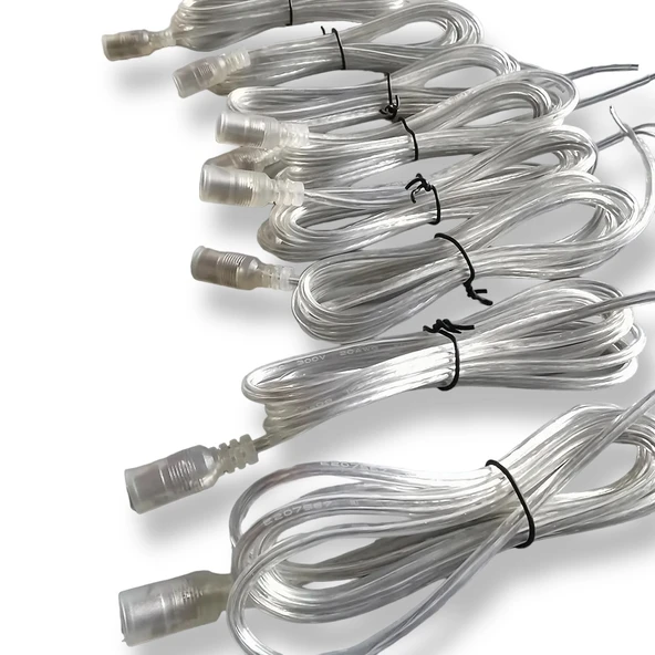 DC Dişi soketli konnektör fişi şeffaf güç uzatma kablosu evrensel adaptör 1.5m DC 5.5mm x 2.1mm - 7