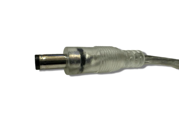DC Eril soketli konnektör fişi şeffaf güç uzatma kablosu evrensel adaptör 20cm DC 5.5mm x 2.1mm