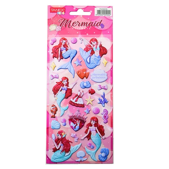 Tanex Kids Sticker Puffy Deniz Kızı Serisi 30 Parça (26516)