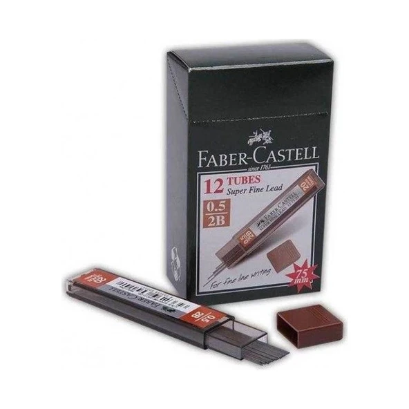 Faber Castell Min Uç Süper Fine 0.5 Mm 2B 75 Mm - 12 Adet