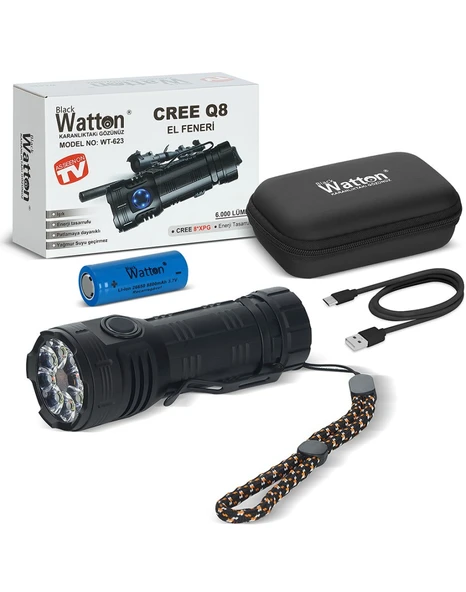 Cree Q8- XPG 8+1 Led Şarjlı El Feneri Watton Wt-623 - 3