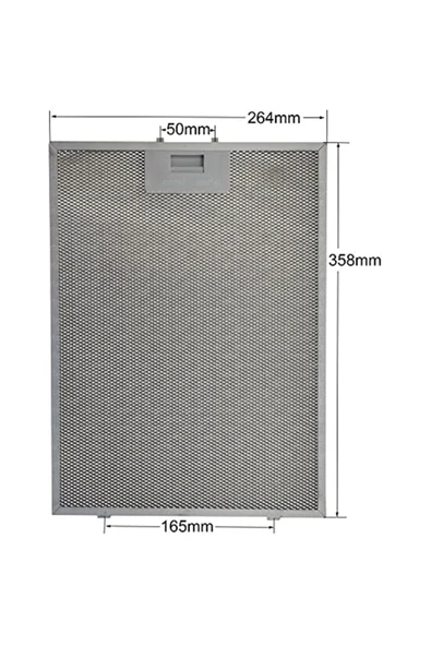 HGNM E Trading  2 Adet 358 x 264 mm, Davlumbaz Aspiratör Filtresi Metal Yağ Filtresi 00703451, 703451 Bosch, L1