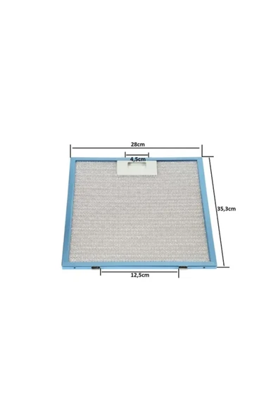 HGNM E Trading  2 Adet 280x350 Mm Alüminyum Davlumbaz Yağ Filtresi Alt Tırnak 12,5 Cm, Üst Tıırnak Arası 4,5 Cm A7