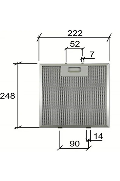 Alanya Yedek Parça 248 x 222 mm Davlumbaz Aspiratör Filtresi Metal yağ Filtresi 480122102126 C00344909, Whirlpool F3