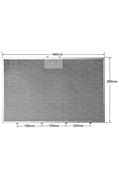 Alanya Yedek Parça Davlumbaz Süpürgesi Yağ Filtresi 440x280 mm TEKA ve Beko E12 ile Uyumlu Metal Yağ Filtresi 81455031-9198810134