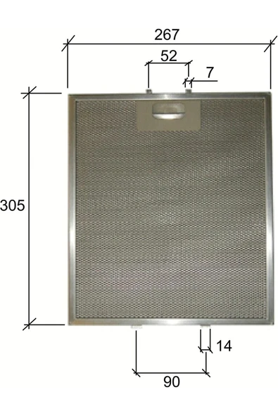 Alanya Yedek Parça Davlumbaz Filtresi Uyumlu 267x305 mm