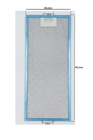 Alanya Yedek Parça  202X491 mm Aspiratör Davlumbaz Filtre 20.2 x 49.1  E4