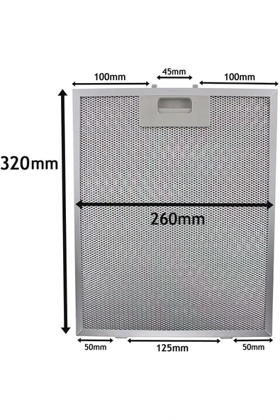 Alanya Yedek Parça  2 Adet  320 x 260 mm Davlumbaz Aspiratör Filtresi Metal Yağ Filtresi L5