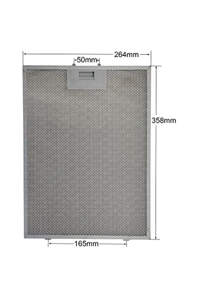 Alanya Yedek Parça 265x359 mm Davlumbaz Aspiratör Metal Yağ Filtresi  00703451 L1