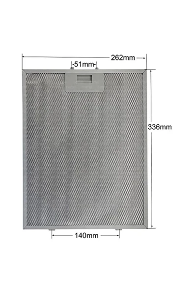 Alanya Yedek Parça Davlumbaz filtresi 26,2 x 33,5 cm 9189204750 335x262 mm Beko ESTY Silverline Termike