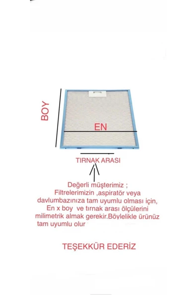 Alanya Yedek Parça 25x30 Cm Tırnaklı Arçelik Ankastre Aspiratör Davlumbaz Alüminyum Yağ Filtresi - 4