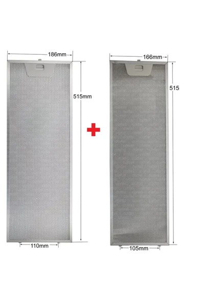 Alanya Yedek Parça 515 x 166 mm + 515 x 186 mm Davlumbaz Filtre Seti 00660222-00660223 E10-E11