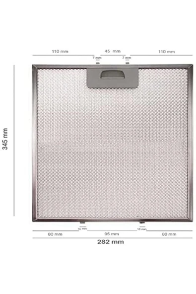 Alanya Yedek Parça 81460141 TEKA Aspiratör Davlumbaz filtresi 345 x 283 mm DBB 90 L3