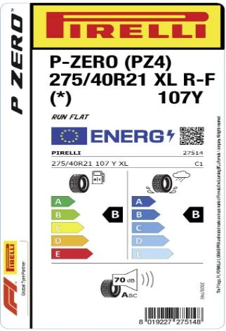 Pirelli 275/40R21 107Y XL r-f P-Zero (*) (PZ4) Oto Yaz Lastiği (Üretim: 2023) - Resim 2