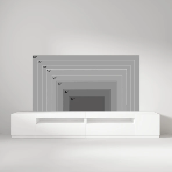 T008 Arya Işıklı Tv Sehpası SET Parlak Beyaz - 4