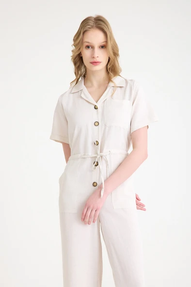 Keten Günlük Tulum - Resim 2