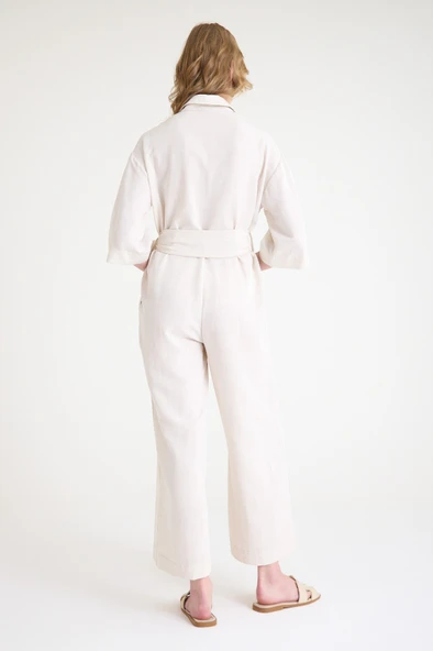 Keten Günlük Tulum Elbise - Resim 8