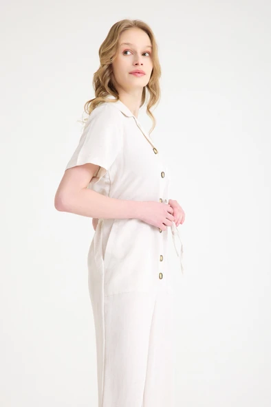 Keten Günlük Tulum - Resim 6