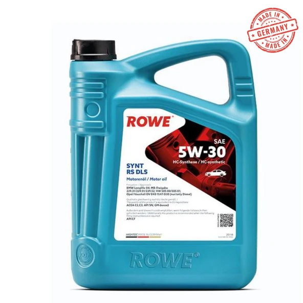 ROWE HIGHTEC SYNT RS DLS SAE 5W-30 MOTOR YAĞI 4 LİTRE