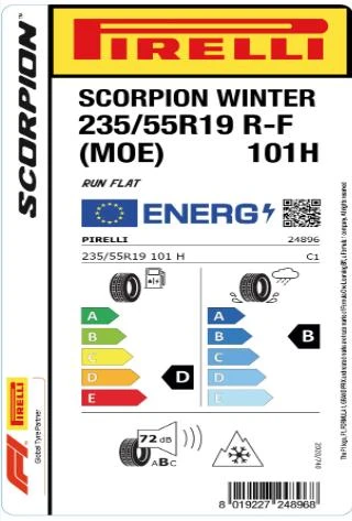 Pirelli 235/55 R19 101H Scorpion Winter RFT MOE Oto Kış Lastiği (Üretim: 2023) - Resim 2
