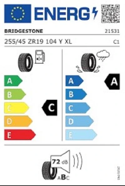 Bridgestone 255/45R19 104Y XL Potenza Sport Oto Yaz Lastiği (Üretim: 2023) - 3