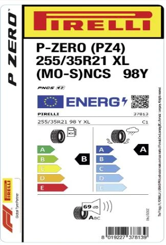 Pirelli 255/35R21 98Y XL P-Zero (MO-S) NCS (PZ4) Oto Yaz Lastiği (Üretim: 2023) - Resim 2
