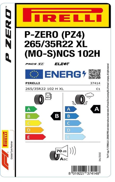 Pirelli 265/35 R22 102H XL P-ZERO (PZ4) MO-S PNCS ELT Oto Yaz Lastiği (Üretim: 2023) - Resim 4