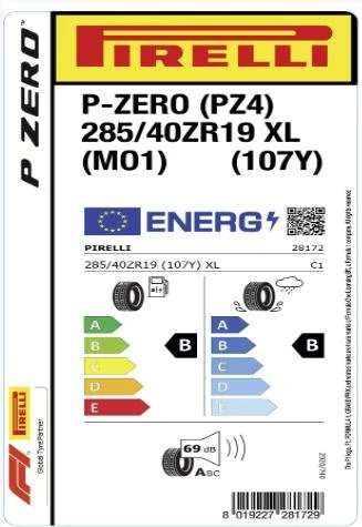 Pirelli 285/40ZR19 107Y  XL P-Zero(MO1) (PZ4) Oto Yaz Lastiği (Üretim: 2023) - Resim 2