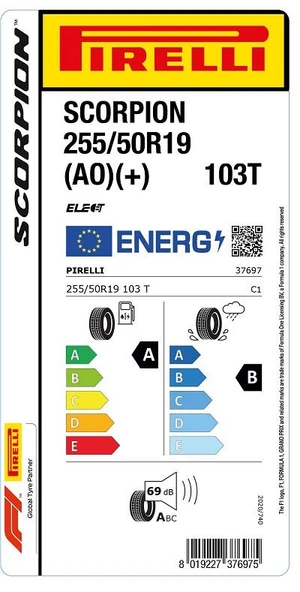 Pirelli 255/50R19 103T Scorpion (AO) (+) Elect Oto Yaz Lastiği (Üretim: 2023) - Resim 2
