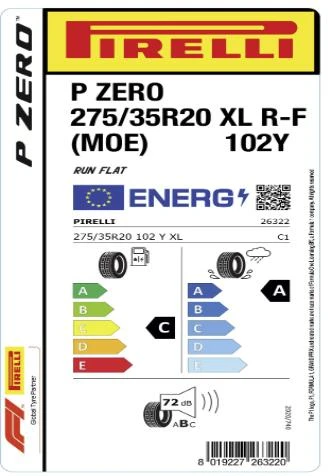 Pirelli 275/35R20 102Y XL r-f P-Zero (MOE) Oto Yaz Lastiği (Üretim: 2024) - 2