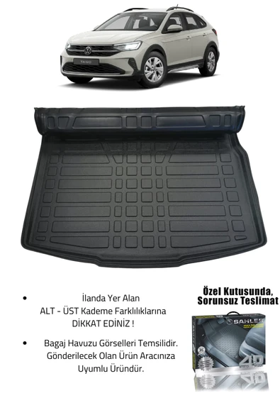 Sahler Volkswagen Taigo 2021+ Uyumlu 4.5D Premium Havuzlu Paspas ve Liner Marka 3D ALT Bagaj Havuzu - Resim 2