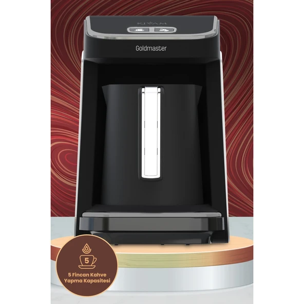 GOLDMASTER KIVAM 8380EB BEYAZ SİLVER GENİŞ HAZNELİ AKILLI YERLEŞTİRME PATENTLİ TÜRK KAHVE MAKİNESİ - 3