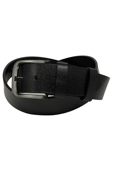 Siyah Hakiki Deri Düz Renk 4.5 Cm.lik Spor Kemer- Tek Katmanlı Manda Derisi - 500-düz-22y - 3