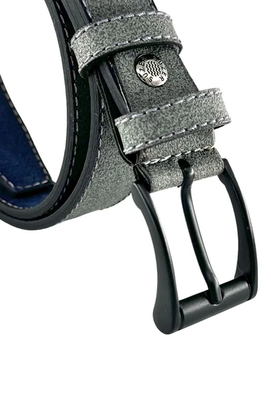 3 cm Klasik Suni Deri Çocuk Kemeri Kız Erkek Okul Kemeri Antrasit Gri - 5