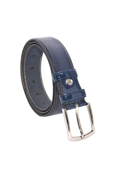 Lacivert Rugan Suni Deri Desenli 3.5 Cm.lik Klasik Kemer - 8005-80 ürün görseli 1