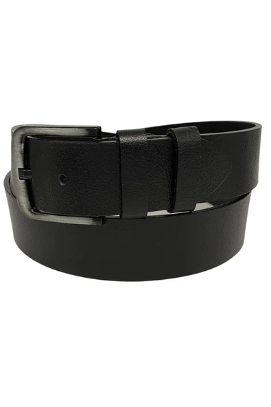 Siyah Hakiki Deri Düz Renk 4.5 Cm.lik Spor Kemer- Tek Katmanlı Manda Derisi - 500-düz-22y - 2