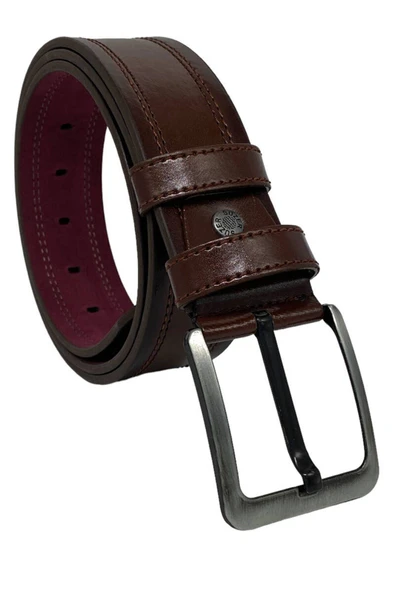 Taba Suni Deri Dikişli Desensiz Düz Model 4.5 Cm.lik Spor Kot Kemer - 4523-111-22ks - 11